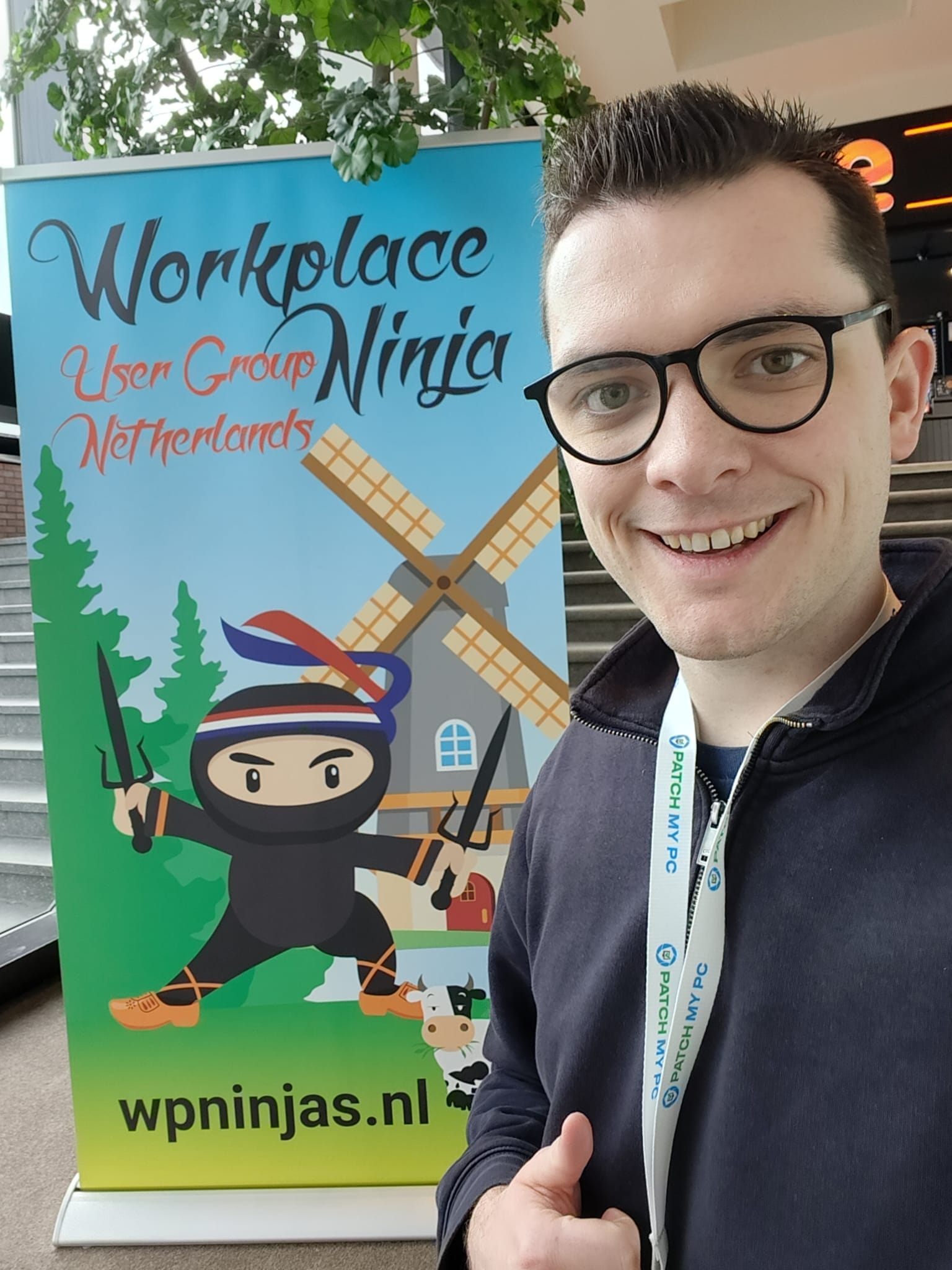 Selfie with the banner